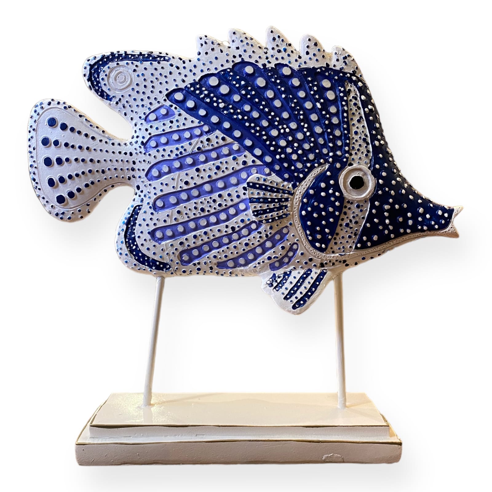 Estatuilla de pez azul